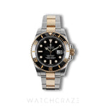 2014 ROLEX SUBMARINER DATE TWO TONE YELLOW GOLD AND STEEL BLACK DIAL 