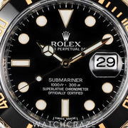2014 ROLEX SUBMARINER DATE TWO TONE YELLOW GOLD AND STEEL BLACK DIAL "BLACKSY" 40MM 116613LN