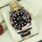 2014 ROLEX SUBMARINER DATE TWO TONE YELLOW GOLD AND STEEL BLACK DIAL 
