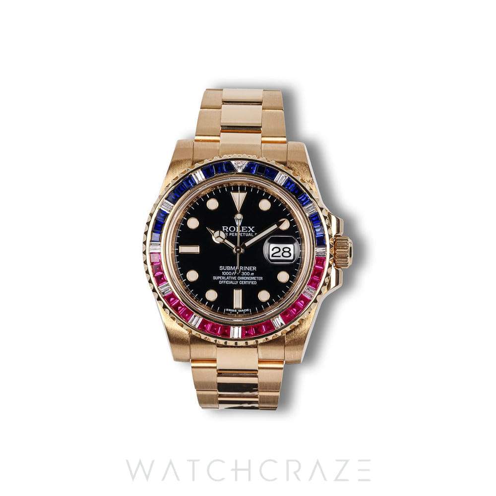 ROLEX SUBMARINER SARU BLACK DIAL 40MM 116618LN (Aftermarket bezel)