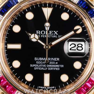 ROLEX SUBMARINER SARU BLACK DIAL 40MM 116618LN (Aftermarket bezel)