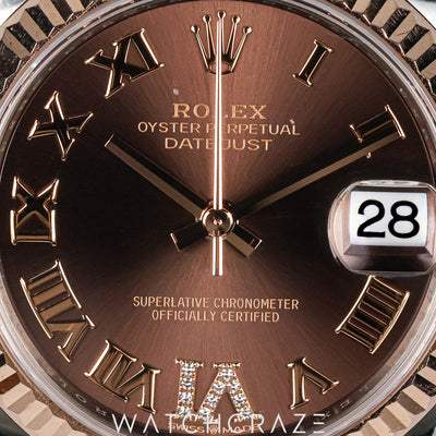 2024 ROLEX DATEJUST TWO TONE ROSE GOLD AND STEEL CHOCOLATE DIAL 31MM 278271