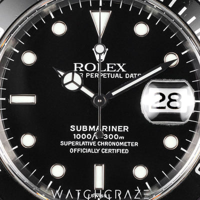 CIRCA 1998 ROLEX SUMBMARINER 'SWISS ONLY' BLACK DIAL 40MM 16610