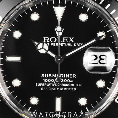 CRICA 1998 ROLEX SUMBMARINER 'SWISS ONLY' BLACK DIAL 40MM 16610