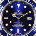 ROLEX SUBMARINER TWO TONE YELLOW GOLD AND STEEL BLUE DIAL 40MM 16613
