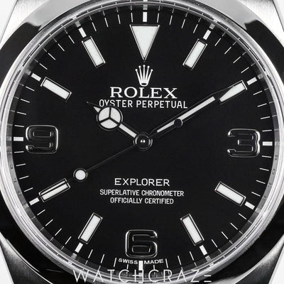 2015 ROLEX EXPLORER BLACK DIAL 39MM 214270