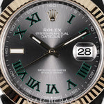 2025 ROLEX DATEJUST TWO TONE YELLOW GOLD AND STEEL WIMBLEDON DIAL 41MM 126333