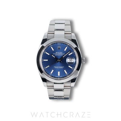 2025 ROLEX DATEJUST BLUE DIAL SMOOTH OYSTER 41MM 126300