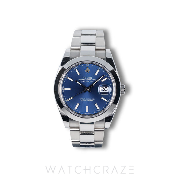 2025 ROLEX DATEJUST BLUE DIAL SMOOTH OYSTER 41MM 126300