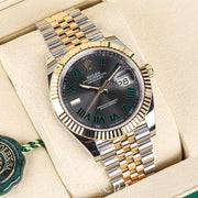 2025 ROLEX DATEJUST TWO TONE YELLOW GOLD AND STEEL WIMBLEDON DIAL 41MM 126333