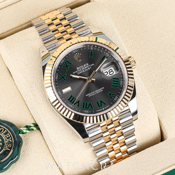 2026 ROLEX DATEJUST TWO TONE YELLOW GOLD WIMBLEDONE DIAL 41MM 126333