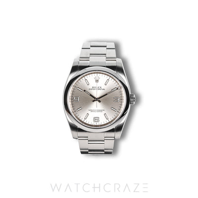2013 ROLEX OYSTER PERPETUAL DISCONTINUED SILVER DIAL 116000 (SERVICE BY ROLEX 2026)