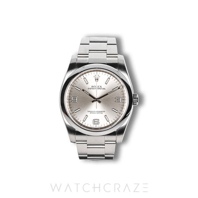 2013 ROLEX OYSTER PERPETUAL DISCONTINUED SILVER DIAL 116000 (SERVICE BY ROLEX 2026)