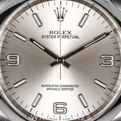 2013 ROLEX OYSTER PERPETUAL DISCONTINUED SILVER DIAL 116000 (SERVICE BY ROLEX 2026)