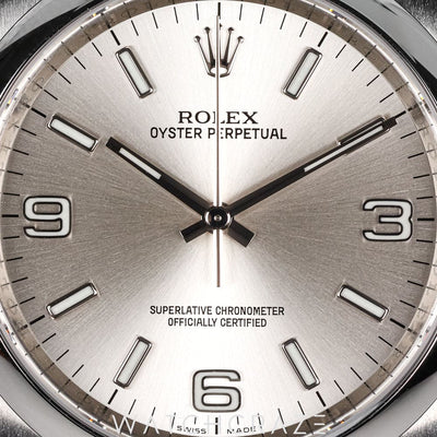 2013 ROLEX OYSTER PERPETUAL DISCONTINUED SILVER DIAL 116000 (SERVICE BY ROLEX 2026)