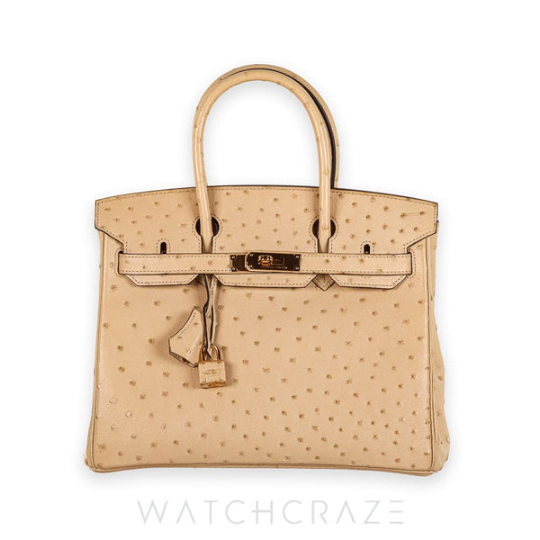 2015 HERMES BIRKIN 30 PATCHEMIN GOLD HARDWARE