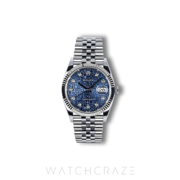 2022 ROLEX DATEJUST BLUE DIAL DIAMOND MARKERS 36MM 126234