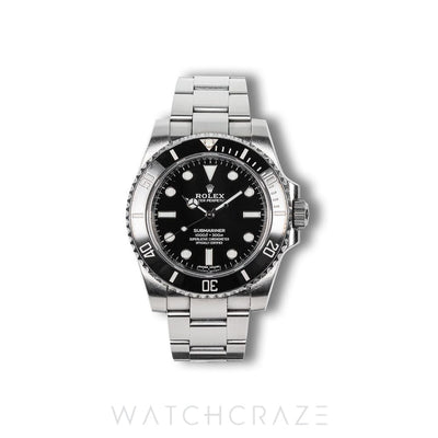 2018 ROLEX SUBMARINER NO DATE BLACK DIAL 40MM 114060