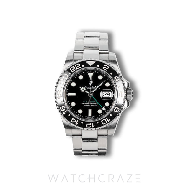 2011 ROLEX GMT MASTER II BLACK DIAL 40MM 116710LN