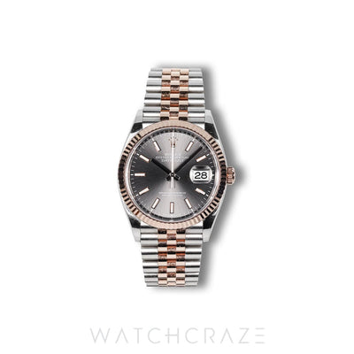 2025 ROLEX DATEJUST TWO TONE ROSE GOLD RHODIUM DIAL 36MM 126231