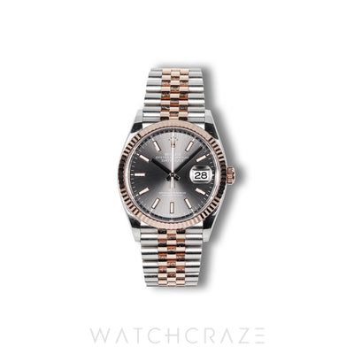 2025 ROLEX DATEJUST TWO TONE ROSE GOLD RHODIUM DIAL 36MM 126231