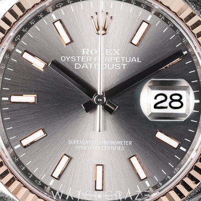 2025 ROLEX DATEJUST TWO TONE ROSE GOLD RHODIUM DIAL 36MM 126231