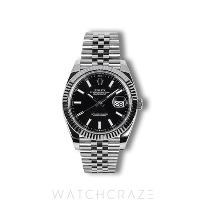 2024 ROLEX DATEUST BLACK DIAL FLUTED BEZEL 41MM 126334