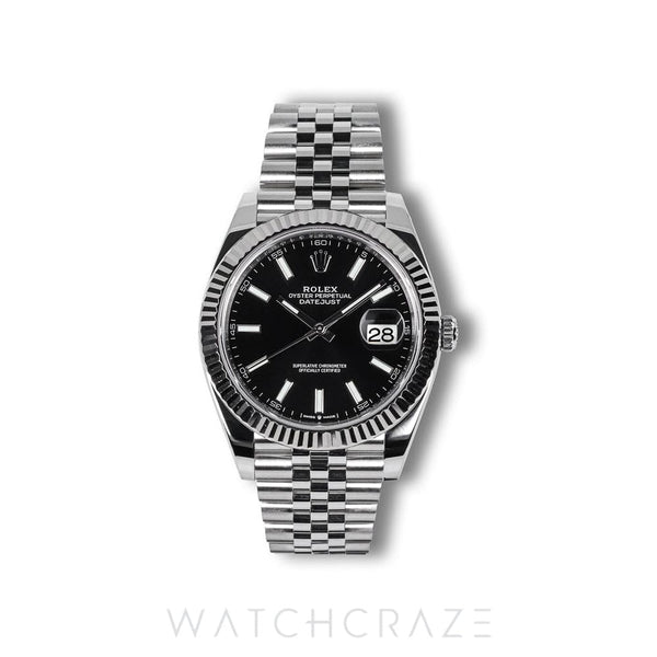 2024 ROLEX DATEUST BLACK DIAL FLUTED BEZEL 41MM 126334