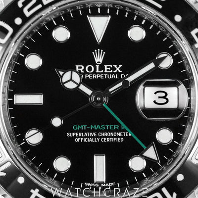 2018 ROLEX GMT MASTER II BLACK DIAL 40MM 116710LN