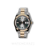 2023 ROLEX DATEJUST TWO TONE YELLOW GOLD AND STEEL GREY DIAL SMOOTH BEZEL OYSTER 41MM 126303