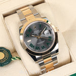 2023 ROLEX DATEJUST TWO TONE YELLOW GOLD AND STEEL GREY DIAL SMOOTH BEZEL OYSTER 41MM 126303