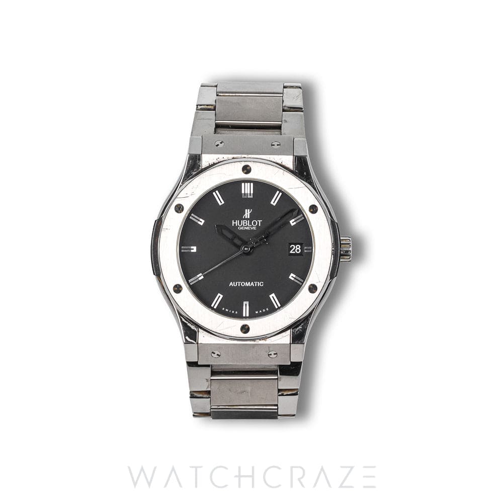 2015 HUBLOT CLASSIC FUSION TITANIUM BLACK DIAL 45MM 511.NX.1170.NX