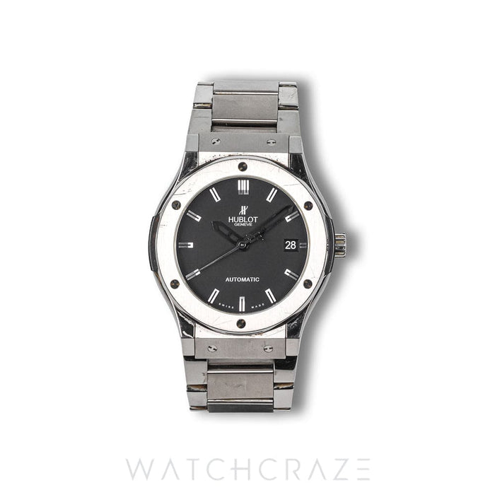 2015 HUBLOT CLASSIC FUSION TITANIUM BLACK DIAL 45MM 511.NX.1170.NX