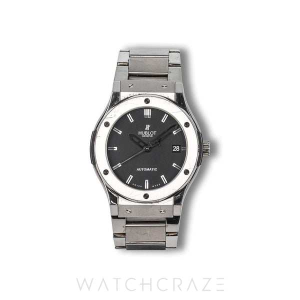 2015 HUBLOT CLASSIC FUSION TITANIUM BLACK DIAL 45MM 511.NX.1170.NX