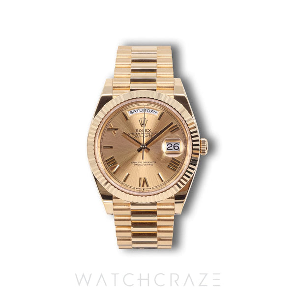 2024 ROLEX DAY-DATE YELLOW GOLD ROMAN NUMERALS 40MM 228238