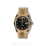 2018 ROLEX DAY-DATE YELLOW GOLD BLACK DIAL 40MM 228238