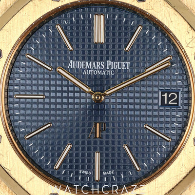 2019 AUDEMARS PIGUET ROYAL OAK YELLOW GOLD BLUE DIAL 15202BA.OO.1240BA.01