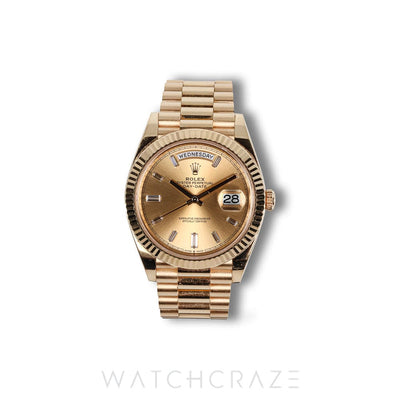 ROLEX DAY-DATE 18K YELLOW GOLD JUBILEE GOLD DIAL 40MM 228238