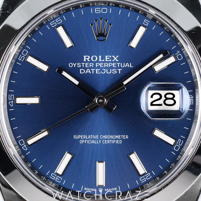 2025 ROLEX DATEJUST BLUE DIAL SMOOTH OYSTER 41MM 126300