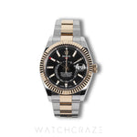 2021 ROLEX SKYDWELLER OYSTER TWO TONE YELLOW GOLD AND STEEL BLACK DIAL 42MM 326933