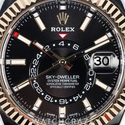 2021 ROLEX SKY-DWELLER OYSTER TWO TONE YELLOW GOLD AND STEEL BLACK DIAL 42MM 326933