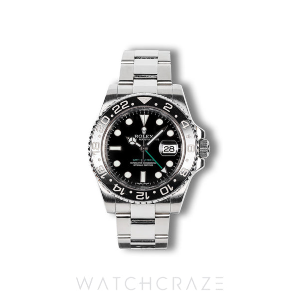 2008 ROLEX GMT MASTER II GREEN ARROW 40MM 116710LN