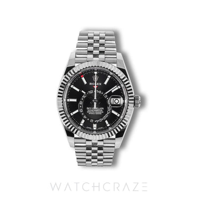 2021 ROLEX SKY-DWELLER BLACK DIAL FLUTED JUBILEE 42MM 326934