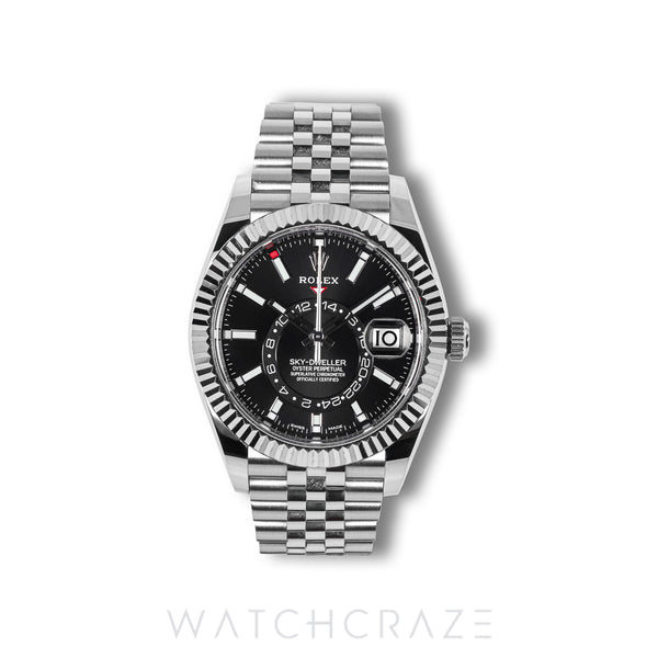 2021 ROLEX SKY-DWELLER BLACK DIAL FLUTED JUBILEE 42MM 326934