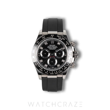 2021 ROLEX COSMOGRAPH DAYTONA WHITE GOLD DIAMOND MARKERS 40MM 116519LN