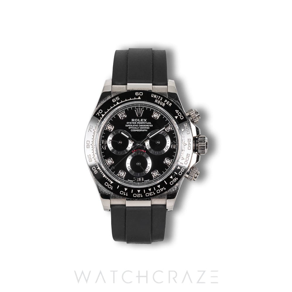 2021 ROLEX COSMOGRAPH DAYTONA WHITE GOLD DIAMOND MARKERS 40MM 116519LN