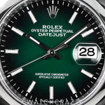 2026 ROLEX DATEJUST OMBRE GREEN SMOOTH JUBILEE 36MM 126200