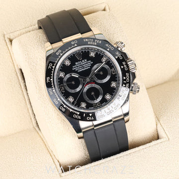 2021 ROLEX COSMOGRAPH DAYTONA WHITE GOLD DIAMOND MARKERS 40MM 116519LN