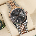 2024 ROLEX DATEJUST TWO TONE ROSE GOLD AND STEEL GREY DIAL 36MM 126231