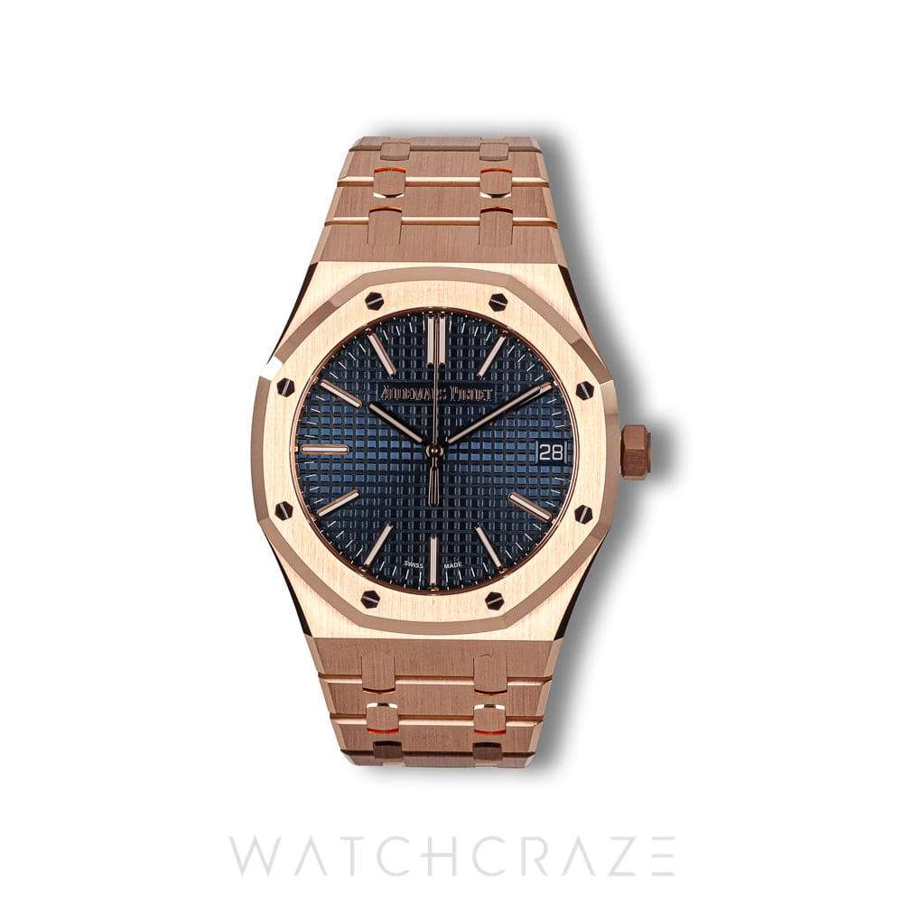 2025 AUDEMARS PIGUET ROYAL OAK ROSE GOLD BLUE DIAL 41MM 15510OR.OO.1320OR.03